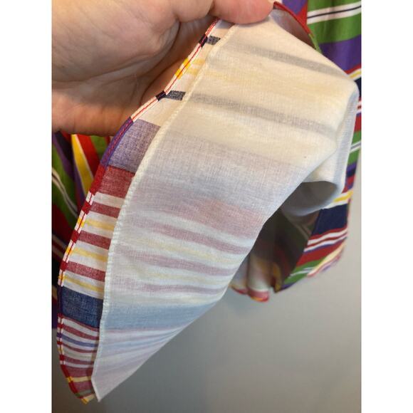 Ralph Lauren Rainbow Striped Multi Color Skater Style Skirt - Oversized Size 2 - Picture 10 of 12